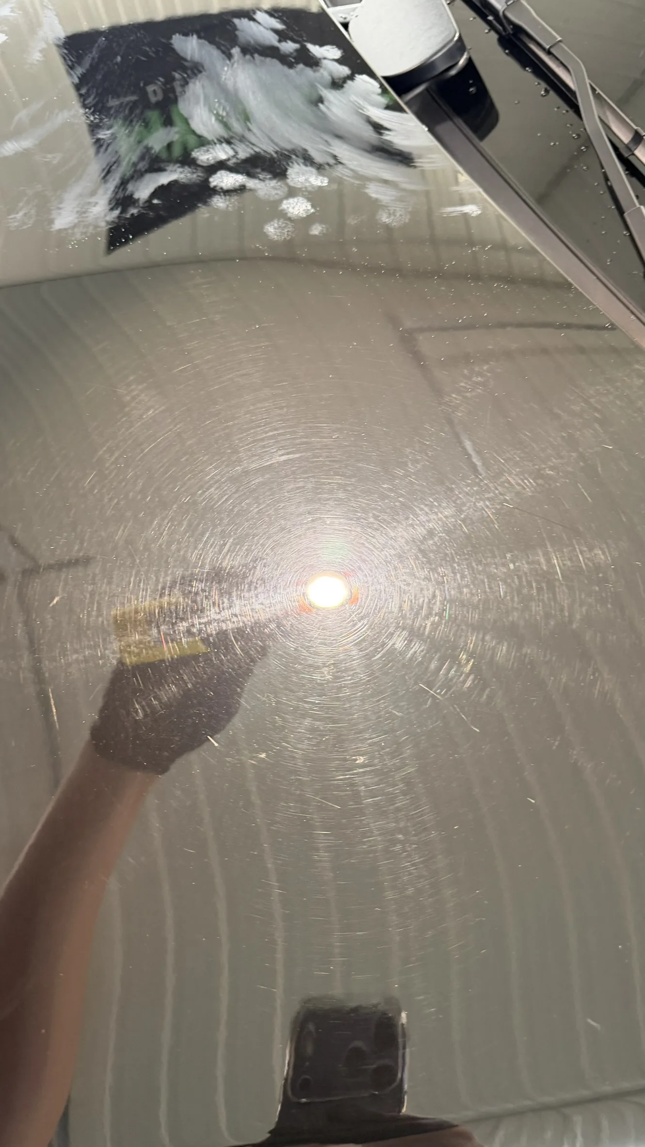 Swirl marks under inspection light
